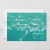 Invitations de mariage pour Aqua Blue Green Bokeh (Devant)