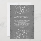 Invitations de mariage pour bébé argent et gris (Devant)