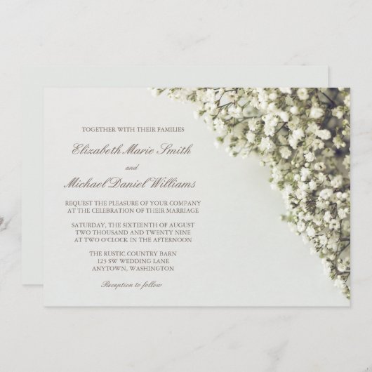 Invitations de mariage pour bébé vintage (Devant / Derrière)