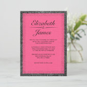 Invitations de mariage pour Burlap Vintage rose et (Debout devant)