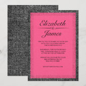 Invitations de mariage pour Burlap Vintage rose et (Devant / Derrière)