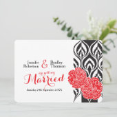 Invitations de mariage pour carnation rouge de lux (Debout devant)