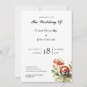 invitations de mariage pour coccinelle aquarelle (Devant)