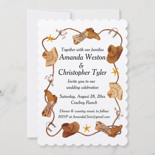 Invitations de mariage pour cow-boy (Devant)