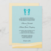 Invitations de mariage pour deux chevaux de mer (Devant / Derrière)