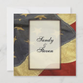Invitations de mariage pour drapeau américain vint (Dos)