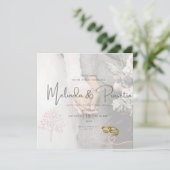 Invitations de mariage pour flyer vert et blanc (Debout devant)