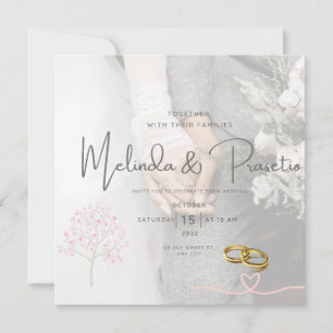 Invitations de mariage pour flyer vert et blanc