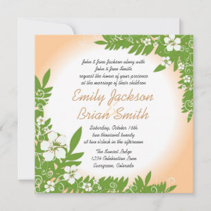 Invitations de mariage pour hibiscus blanc beige p