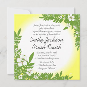 Invitations de mariage pour hibiscus blanc personn