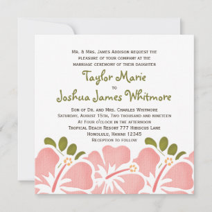 Invitations de mariage pour hibiscus roses