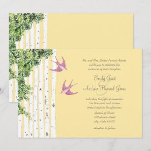 Invitations de mariage pour Inséparable violet Bir