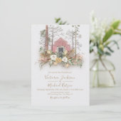 Invitations de mariage pour la forêt de grange de (Debout devant)