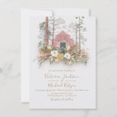 Invitations de mariage pour la forêt de grange de  (Devant)