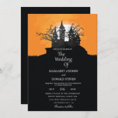 Invitations de mariage pour la lune d'Halloween (Devant / Derrière)