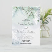Invitations de mariage pour la neige de pin d'hive (Debout devant)