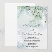 Invitations de mariage pour la neige de pin d'hive (Devant / Derrière)