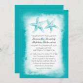 Invitations de mariage pour la plage bleue Ombre (Devant / Derrière)