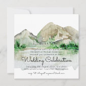 Invitations de mariage pour l'aquarelle de Mountai (Devant)