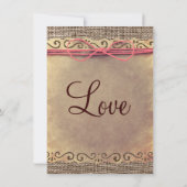 Invitations de mariage pour le Burlap en papier Vi (Dos)