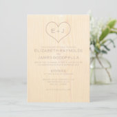 Invitations de mariage pour le grain de bois (Debout devant)