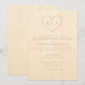Invitations de mariage pour le grain de bois (Devant / Derrière)