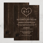 Invitations de mariage pour le grain de bois du pa (Devant / Derrière)