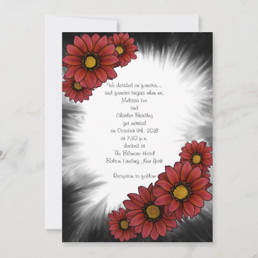 Invitations de mariage pour le marron floral (Devant)