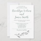 Invitations De Mariage Pour Le Second Mariage Sage (Devant)