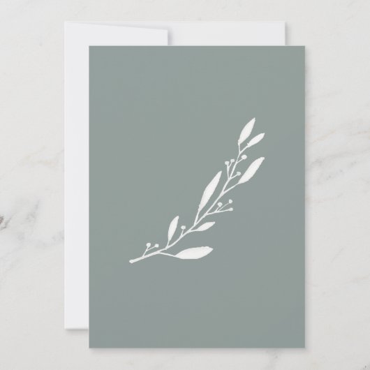 Invitations De Mariage Pour Le Second Mariage Sage (Dos)