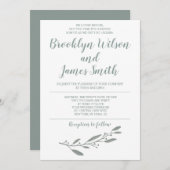 Invitations De Mariage Pour Le Second Mariage Sage (Devant / Derrière)