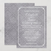 Invitations de mariage pour les damas blancs (Devant / Derrière)