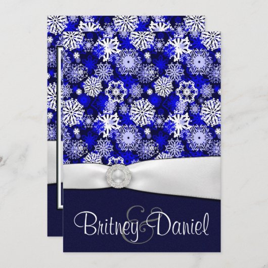 Invitations de mariage pour les flocs de neige ble (Devant / Derrière)