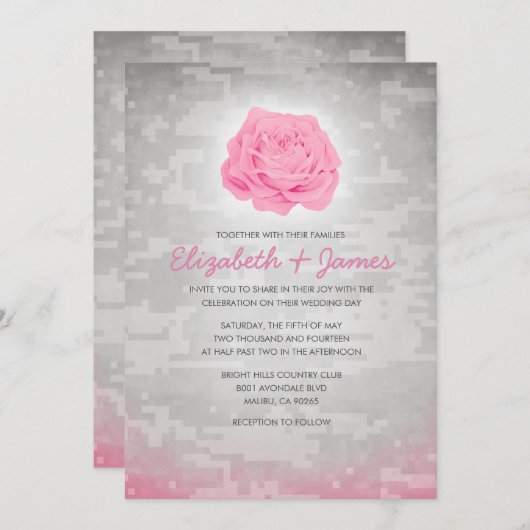 Invitations de mariage pour les mariés à la mode d (Devant / Derrière)