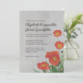 Invitations de mariage pour les pavots vintages (Debout devant)