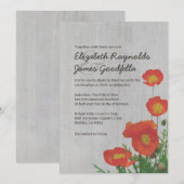Invitations de mariage pour les pavots vintages (Devant / Derrière)