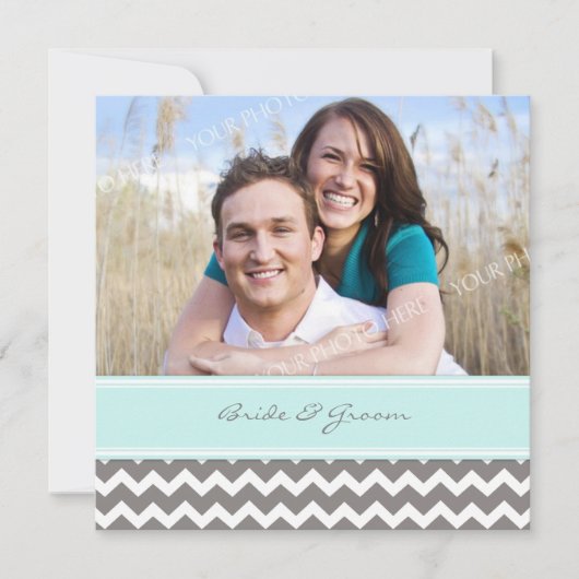 Invitations de mariage pour les photos Gray Blue C (Devant)