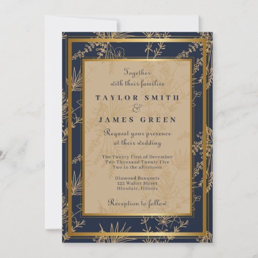 Invitations de mariage pour les vacances d'hiver v (Devant)