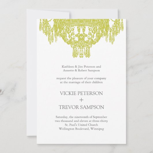 Invitations de mariage pour lustre classique (Devant)