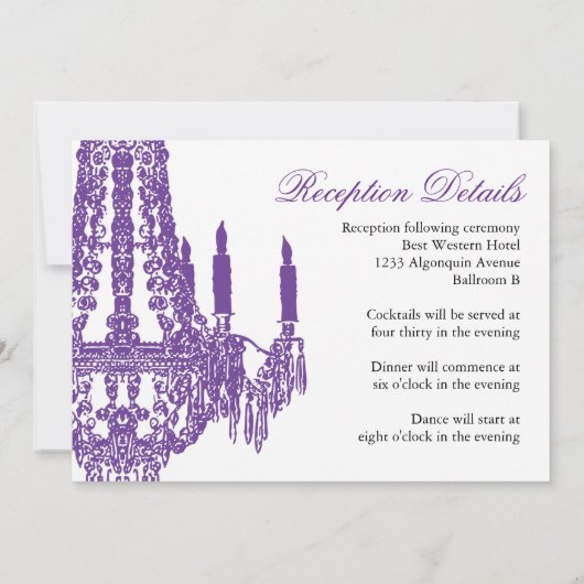 Invitations de mariage pour lustre classique (Dos)