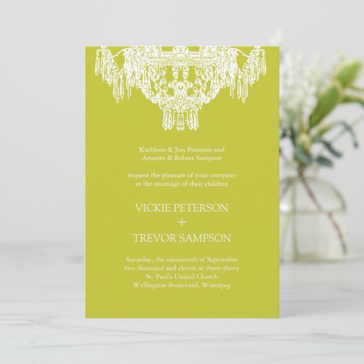 Invitations de mariage pour lustre classique (Debout devant)
