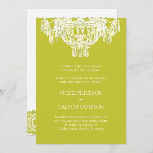 Invitations de mariage pour lustre classique (Devant / Derrière)