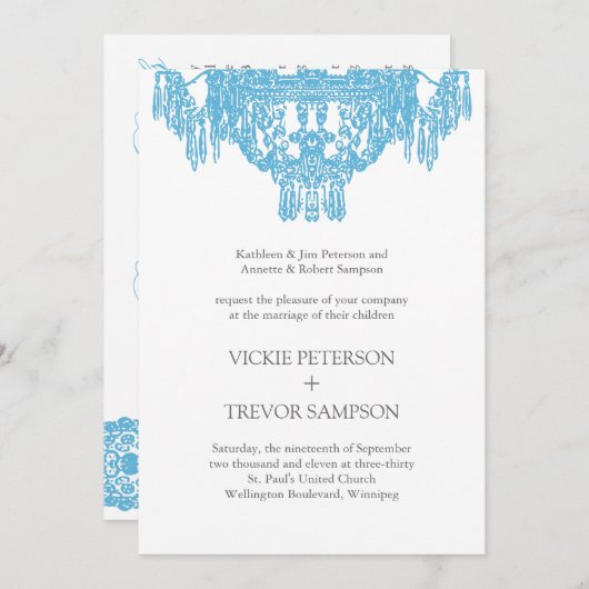 Invitations de mariage pour lustre classique (Devant / Derrière)