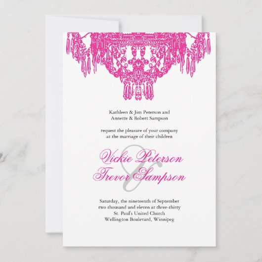Invitations de mariage pour lustre classique (Devant)