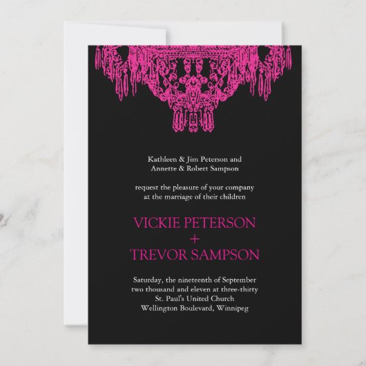Invitations de mariage pour lustre classique (Devant)
