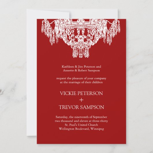Invitations de mariage pour lustre classique (Devant)