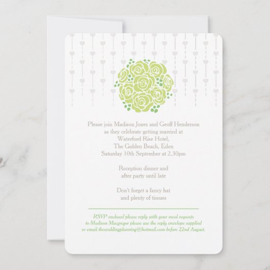Invitations de mariage pour mariée et mariée (Dos)