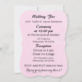 Invitations de mariage pour mariée et mariée rose (Dos)