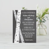 Invitations de mariage pour oiseaux en tableau noi (Debout devant)