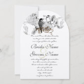Invitations de mariage pour oiseaux vintages (Devant)